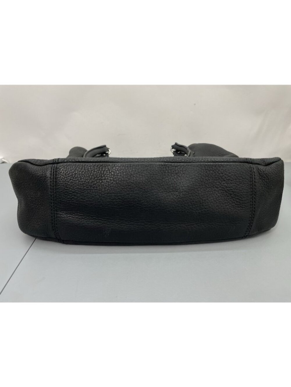 Fossil Satchel Shoulder Bag Tote 3 Compartment Supple Soft Pebbled Leather Black - Picture 10 of 15